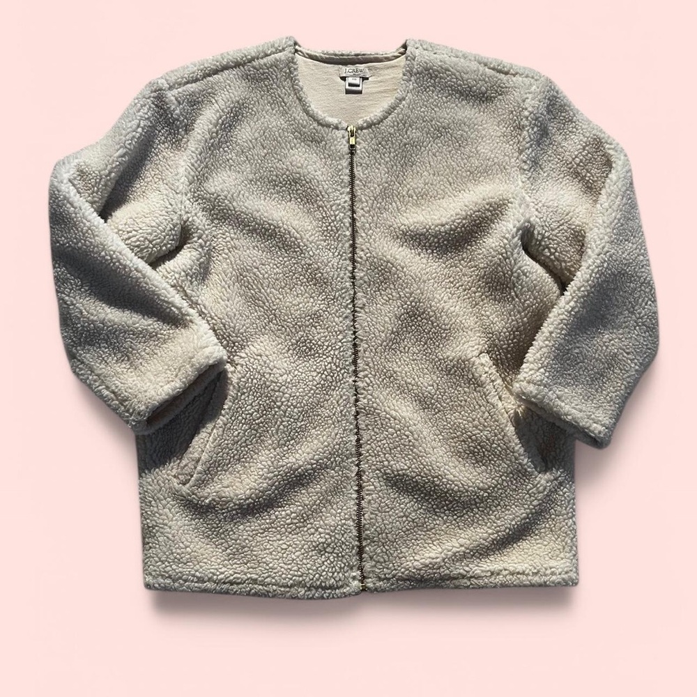 J. Crew cream/white teddy jacket